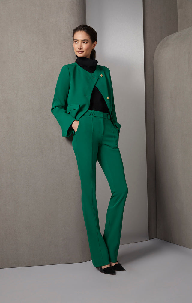 Green Room - European Cropped Jacket With Ultra Stretch - On Model, Look