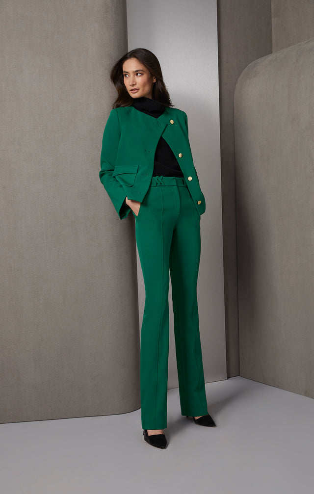 Green Room - Ultrastretch Pants With Lattice Belt Loops - On Model, Look
