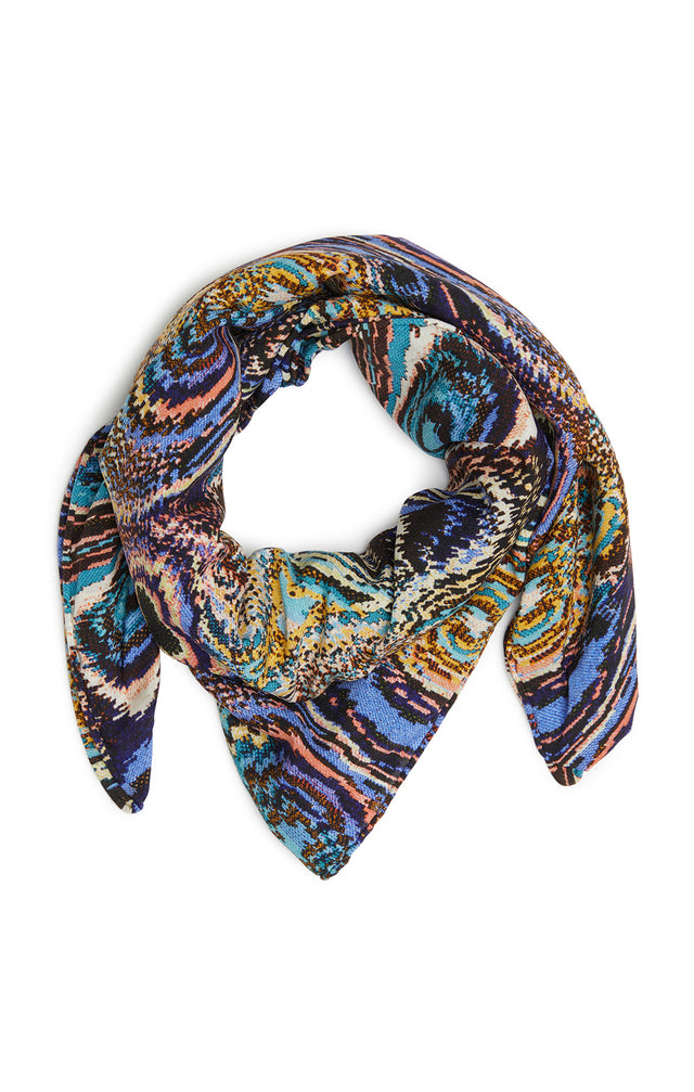 Geode - Print Stretch Silk Crêpe Scarf