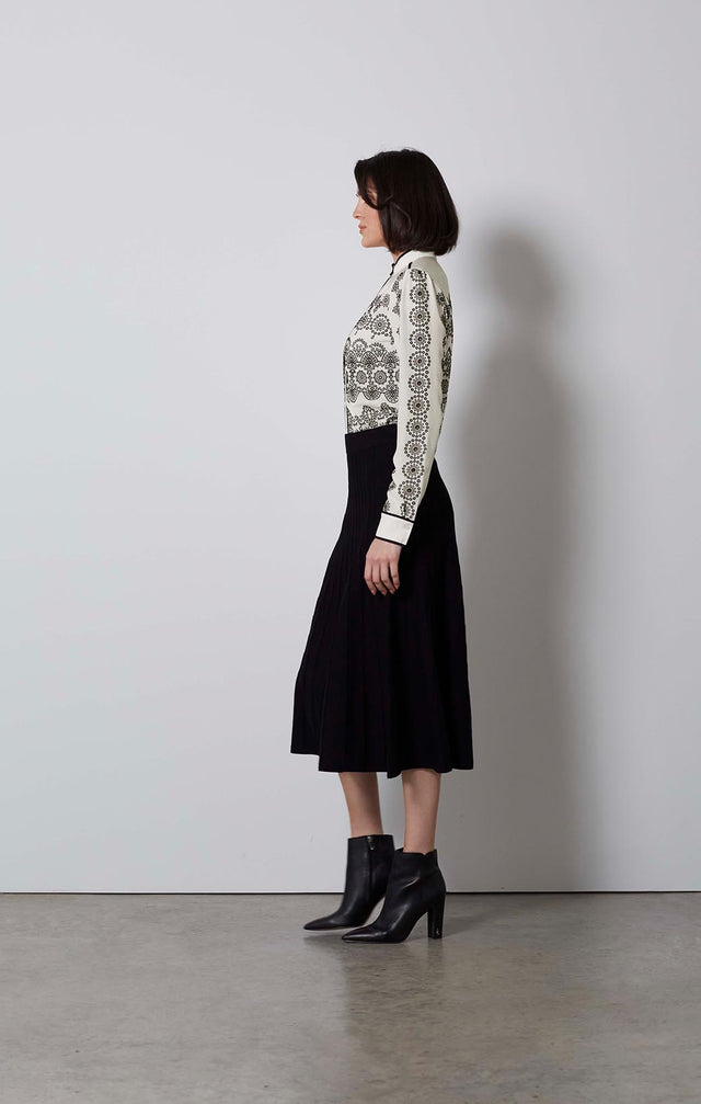 APPARITION-EMBROIDERED WHITE SILK BLOUSE-5-TP-1924-ON MODEL