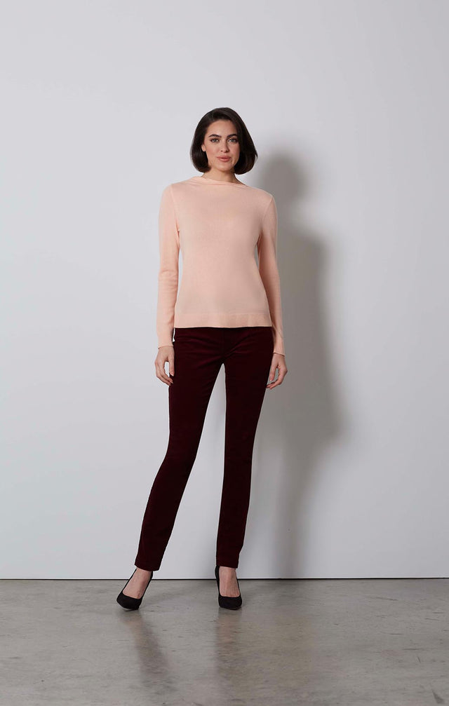 BELLINI-SHIRRED CASHMERE SWEATER-1-KN-1696-ON MODEL