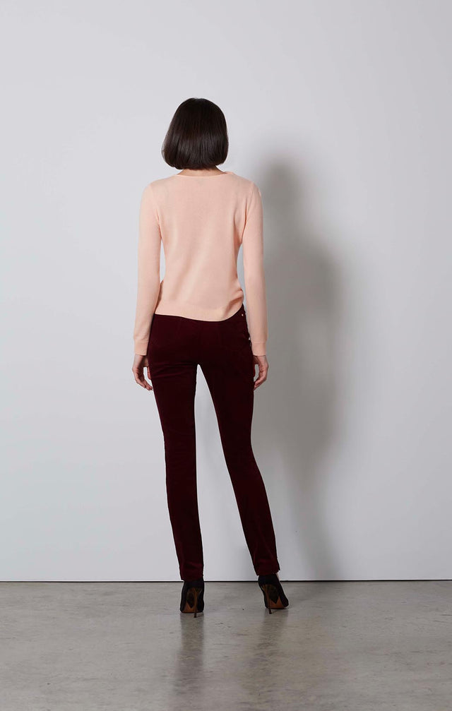BELLINI-SHIRRED CASHMERE SWEATER-1-KN-1696-ON MODEL