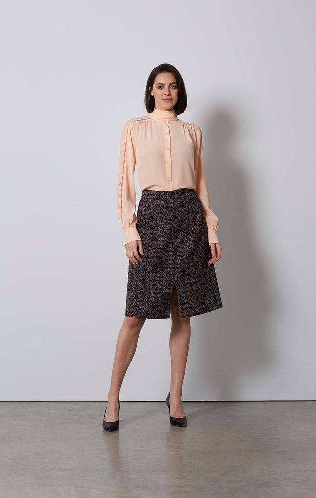 CITY LIGHTS-ITALIAN TWEED SKIRT-5-SK-1932-ON MODEL
