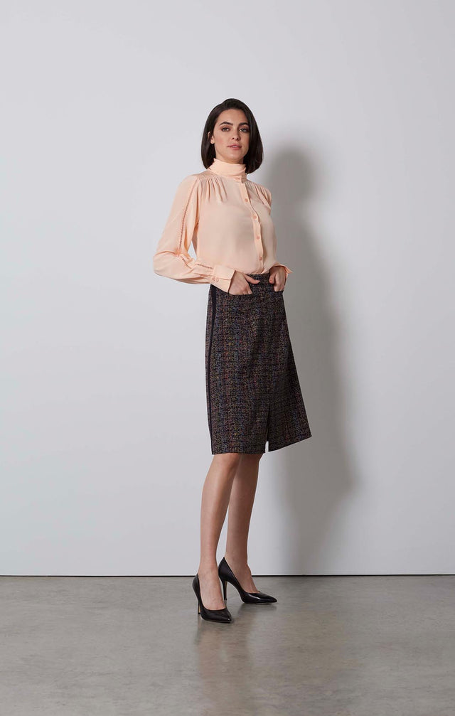 CITY LIGHTS-ITALIAN TWEED SKIRT-5-SK-1932-ON MODEL