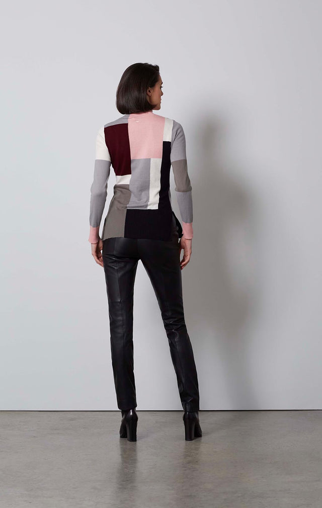 CUBISM-SILK-SOFTENED COLORBLOCK SWEATER-5-KN-2229-ON MODEL