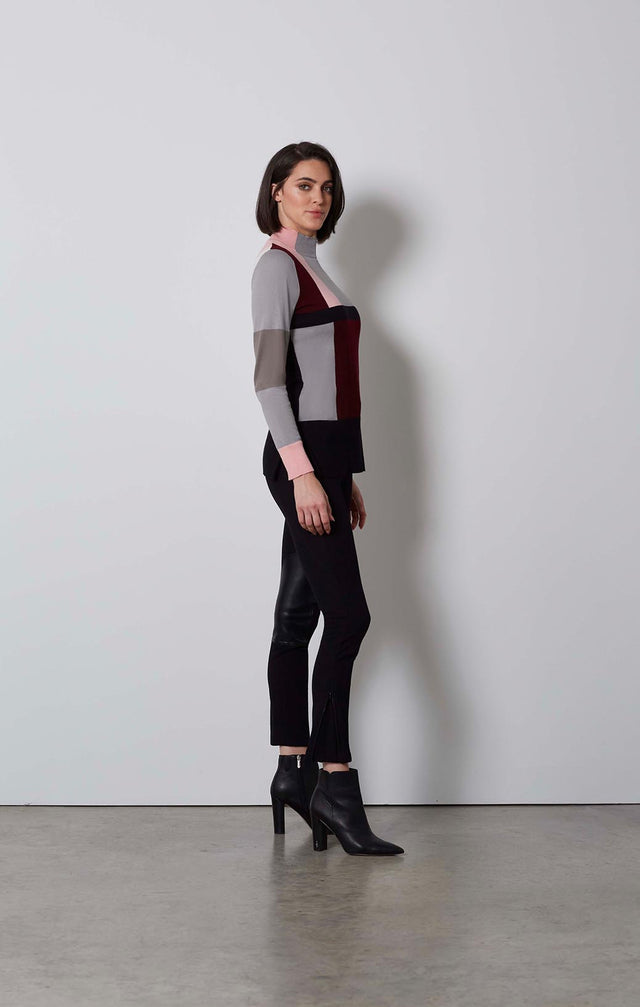 CUBISM-SILK-SOFTENED COLORBLOCK SWEATER-5-KN-2229-ON MODEL