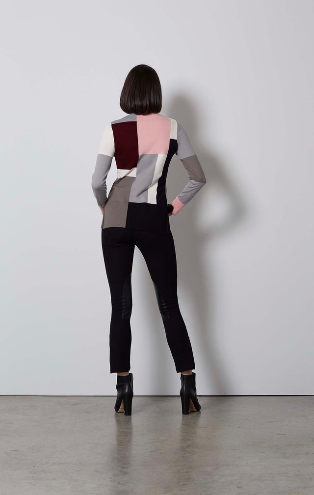 CUBISM-SILK-SOFTENED COLORBLOCK SWEATER-5-KN-2229-ON MODEL