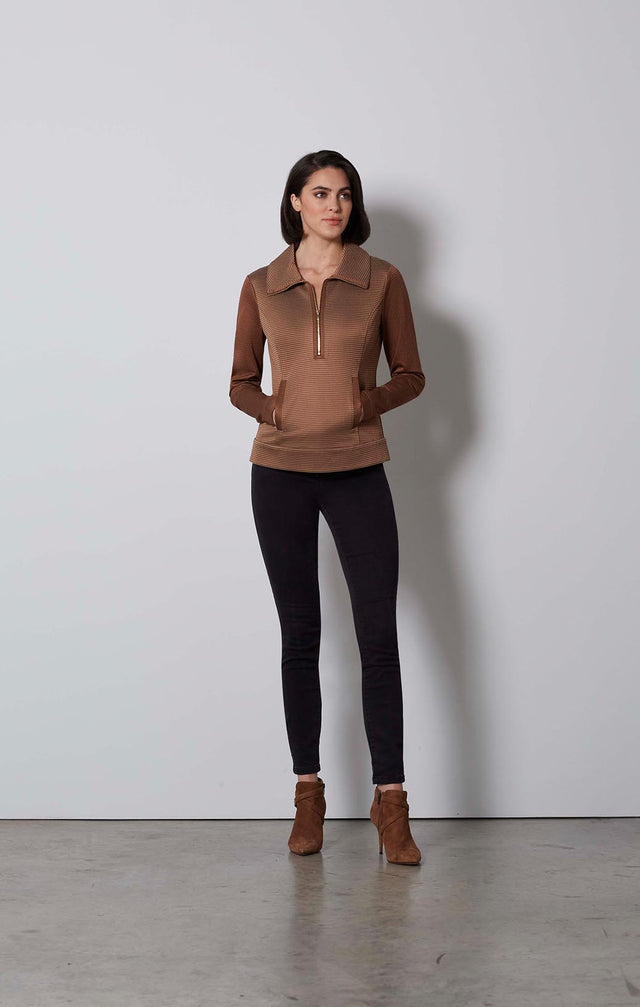 DAKOTA-ITALIAN KNIT SATIN JACQUARD TOP-1-TP-1901-ON MODEL