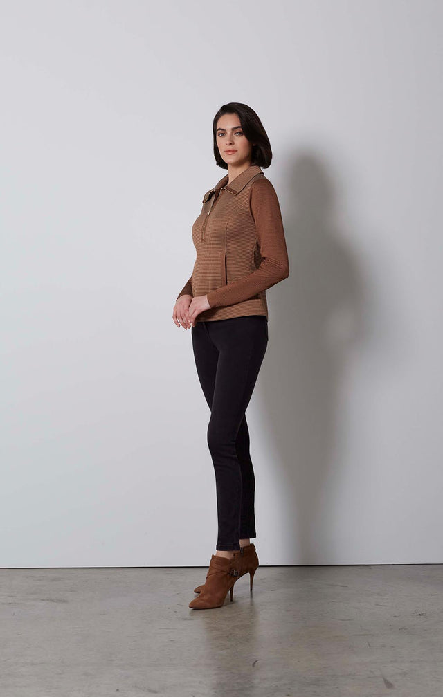 DAKOTA-ITALIAN KNIT SATIN JACQUARD TOP-1-TP-1901-ON MODEL