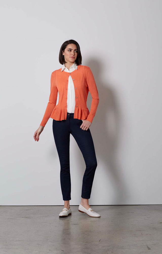 DELECTABLE- RIBBED CASHMERE CARDIGAN-1-KN-1698-ON MODEL