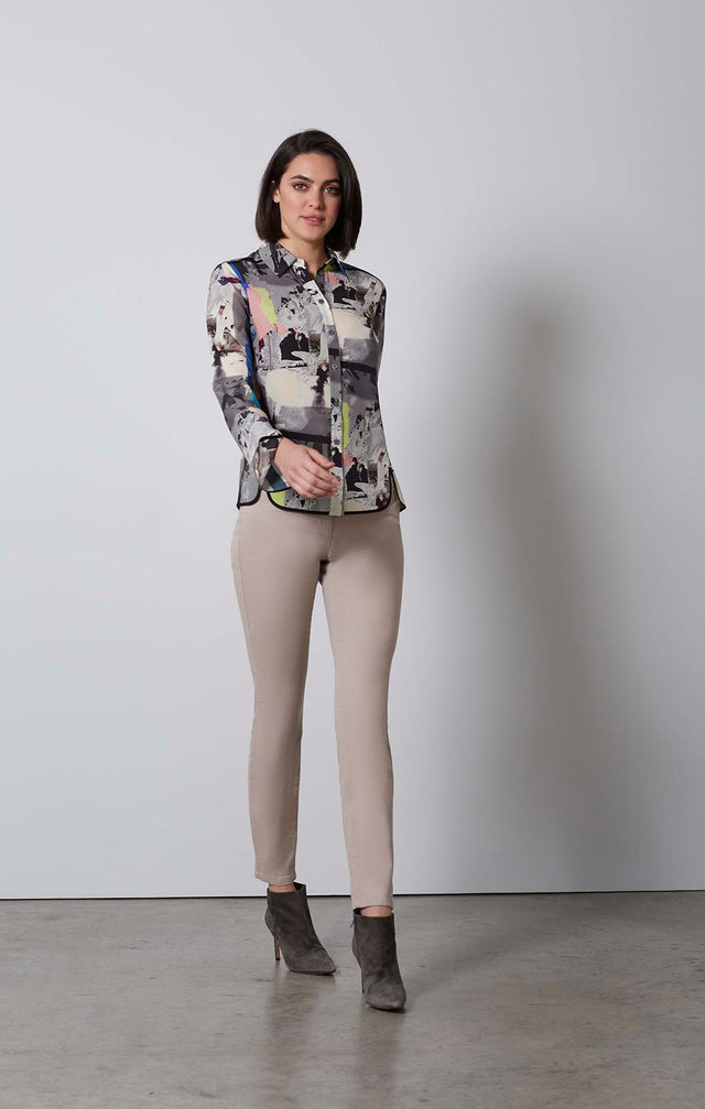 EXPRESSIONIST-ART-PRINT SILK CRÊPE BLOUSE-5-TP-1798-ON MODEL