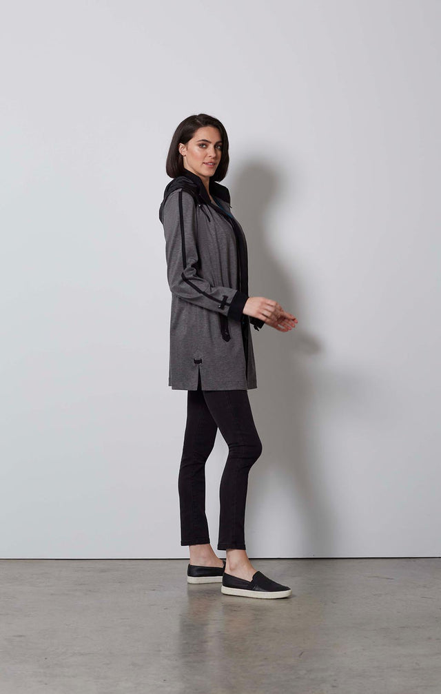 MARCASITE-STRETCH PONTE ANORAK HOODIE-5-JK-1793-ON MODEL