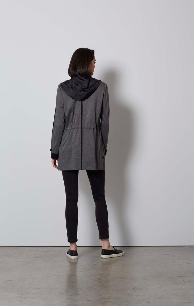MARCASITE-STRETCH PONTE ANORAK HOODIE-5-JK-1793-ON MODEL