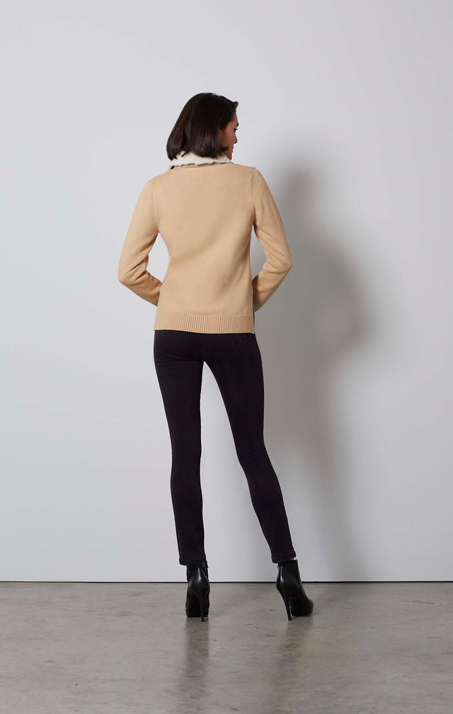 PREMIUM-MERINO & LAMB-SHEARLING CARDI-1-KN-1905-ON MODEL