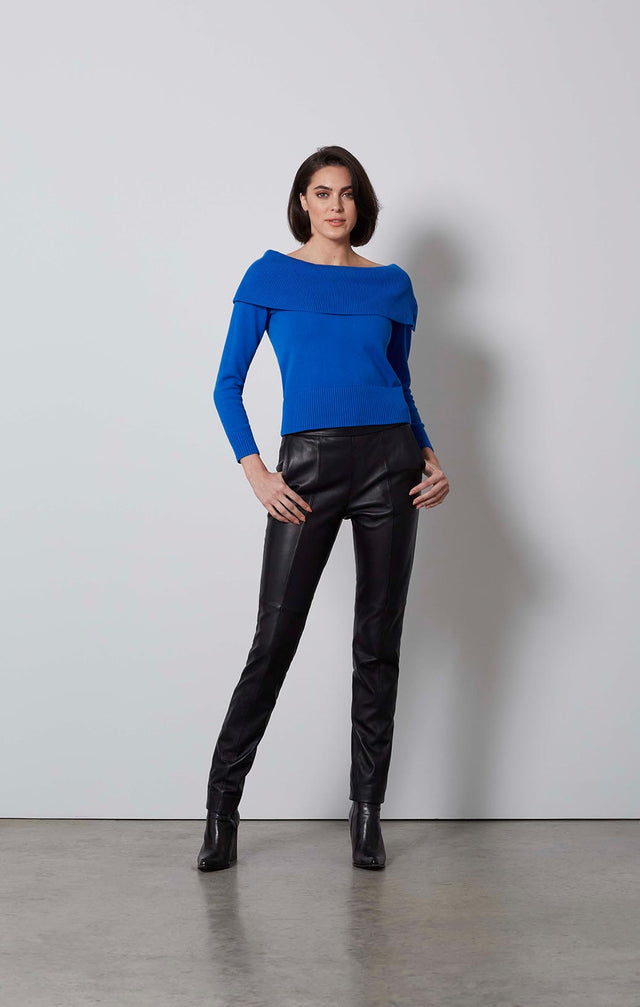 SEDGWICK-OFF-SHOULDER CONVERTIBLE SWEATER-5-KN-1747-ON MODEL