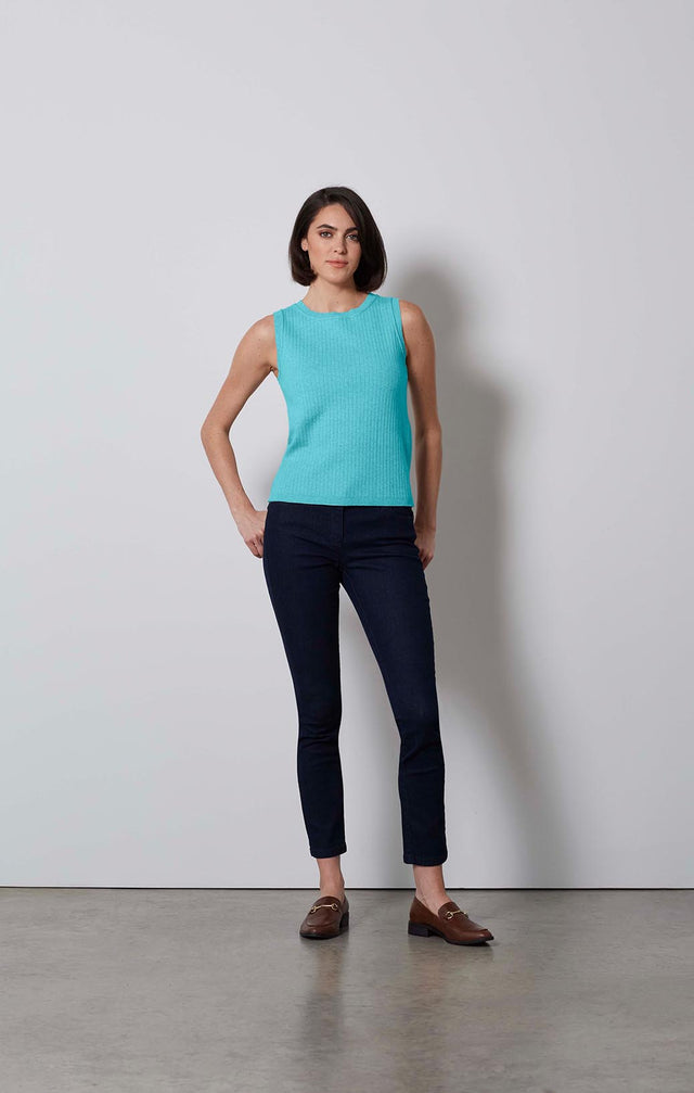 SKYLIGHT-SUSTAINABLE CASHMERE-SOFTENED KNIT SHELL-1-KN-1911-ON MODEL