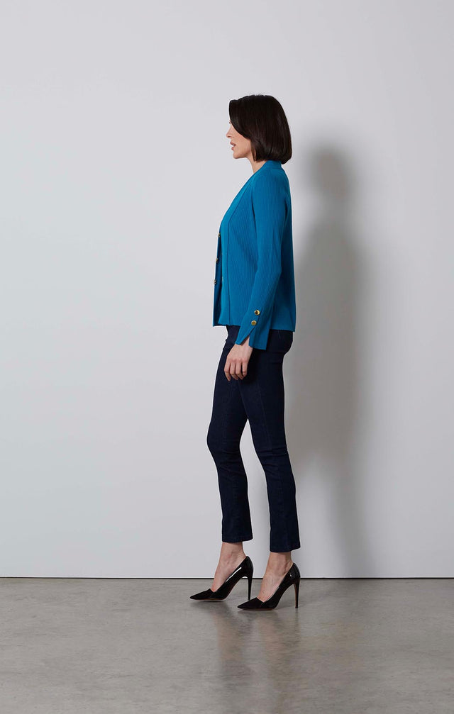 STAR QUARTZ-RIBBED CASHMERE CARDIGAN-1-KN-1748-ON MODEL