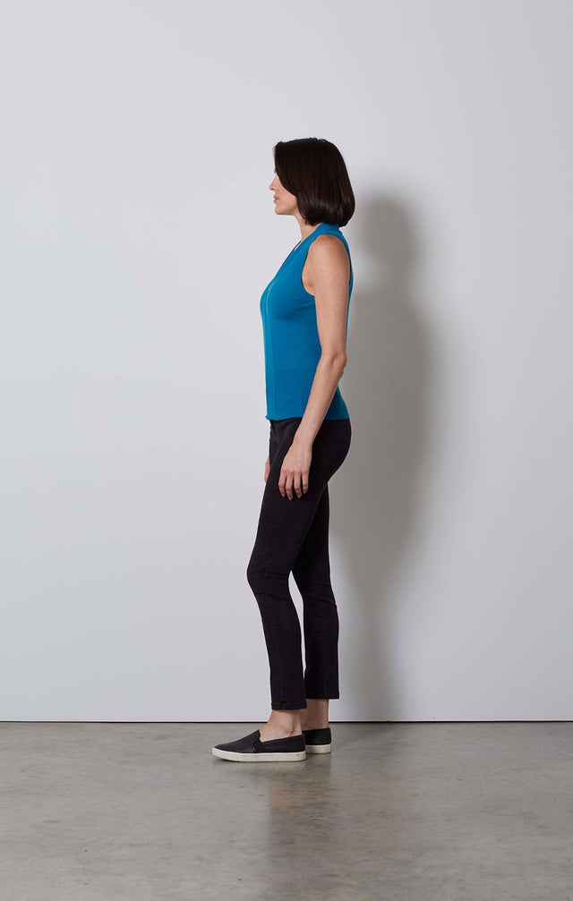STAR QUARTZ-RIBBED CASHMERE KNIT SHELL-1-KN-1687-ON MODEL