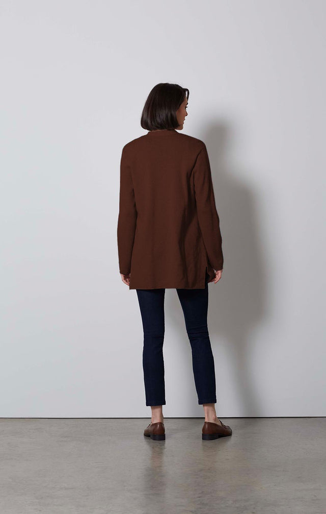 TOWNHOUSE-CASHMERE SOFTENED CARDIGAN-1-KN-1900-ON MODEL