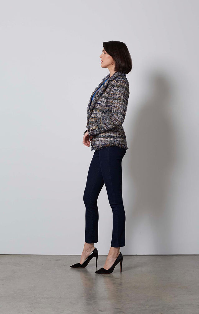 UPTOWN-FRINGED ITALIAN TWEED JACKET-1-JK-1694-ON MODEL