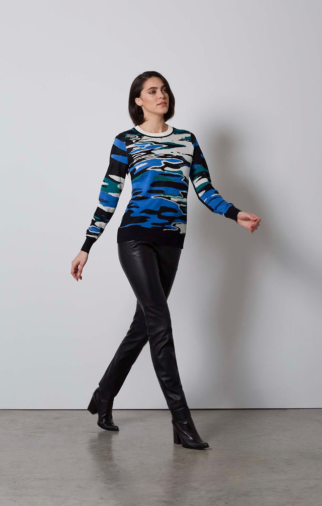 WILLIAMSBURG-SILK JACQUARD SWEATER-5-KN-1925-ON MODEL