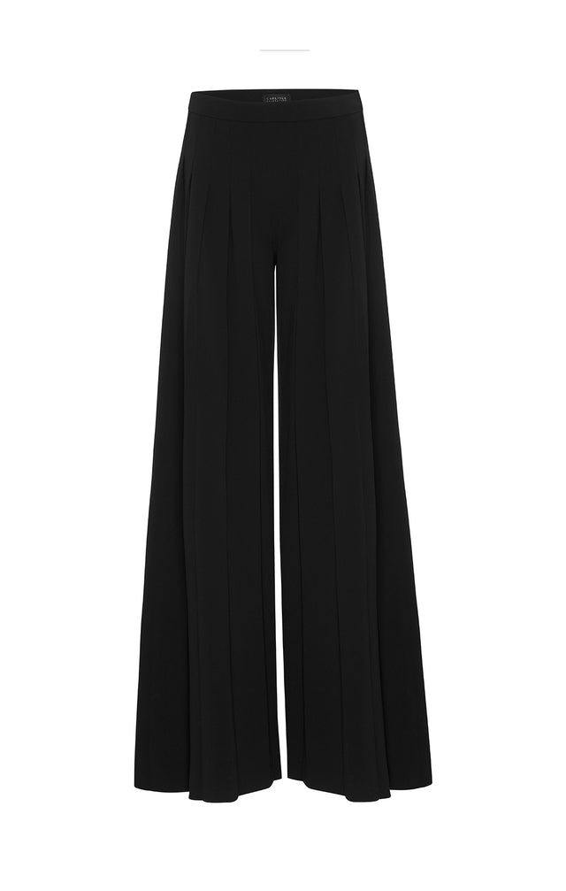 Black Rock-Pleats - Pleated Japanese Crêpe Pants