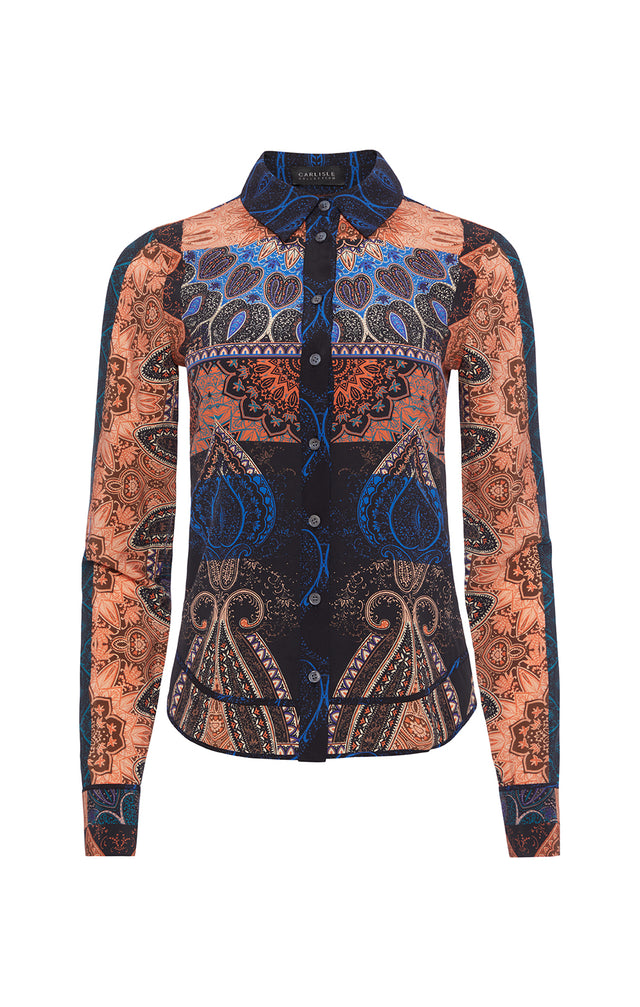 Kasbah - Print Stretch Silk Crêpe Blouse