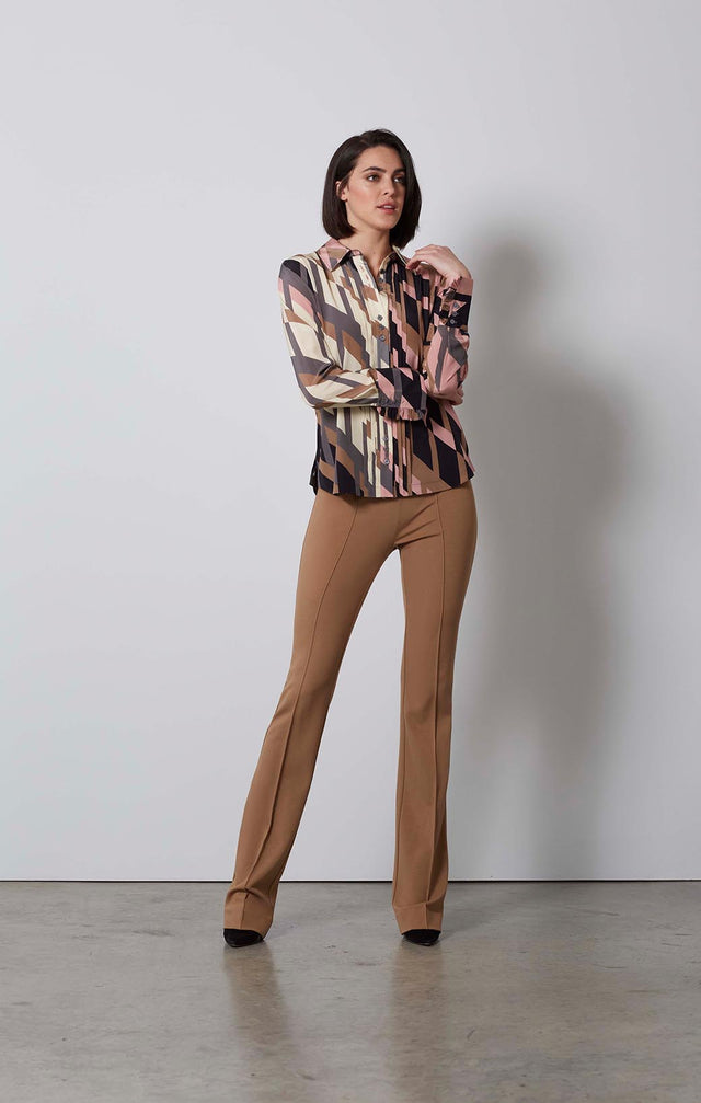 NIKITA-CML — CAMEL PONTE PANTS 1-PT-2389 - ON MODEL