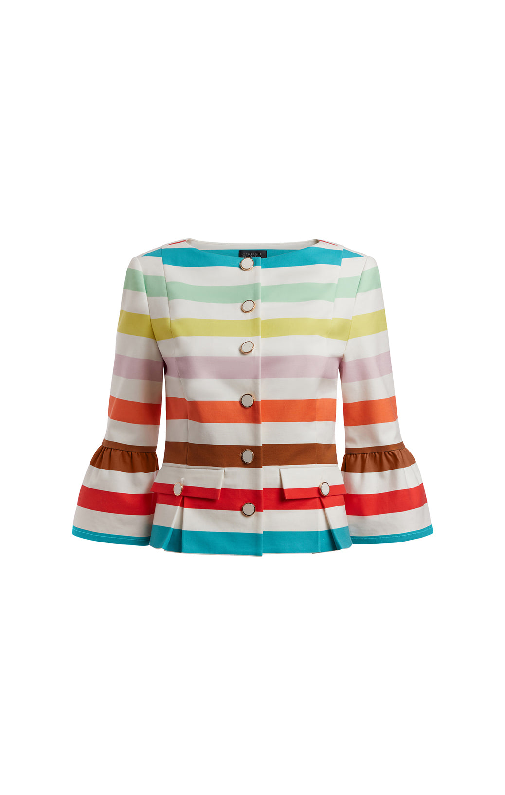 Picturesque - Striped Skirt In Stretch Cotton Sateen - IMAGE