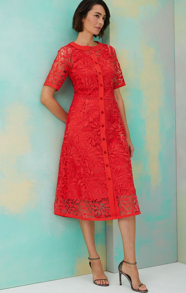 Palais Royal - Red Lily Of The Valley Lace Dress - IMAGE