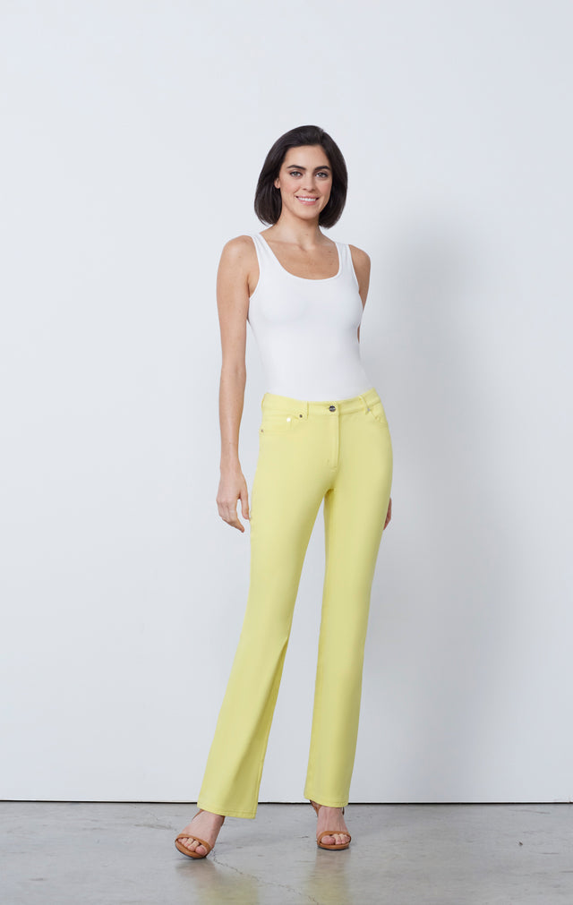 Sunny - Yellow Stretch Cotton Twill Jeans - IMAGE