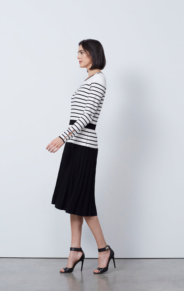 Breathless - Breton-Striped Knit Dress - IMAGE