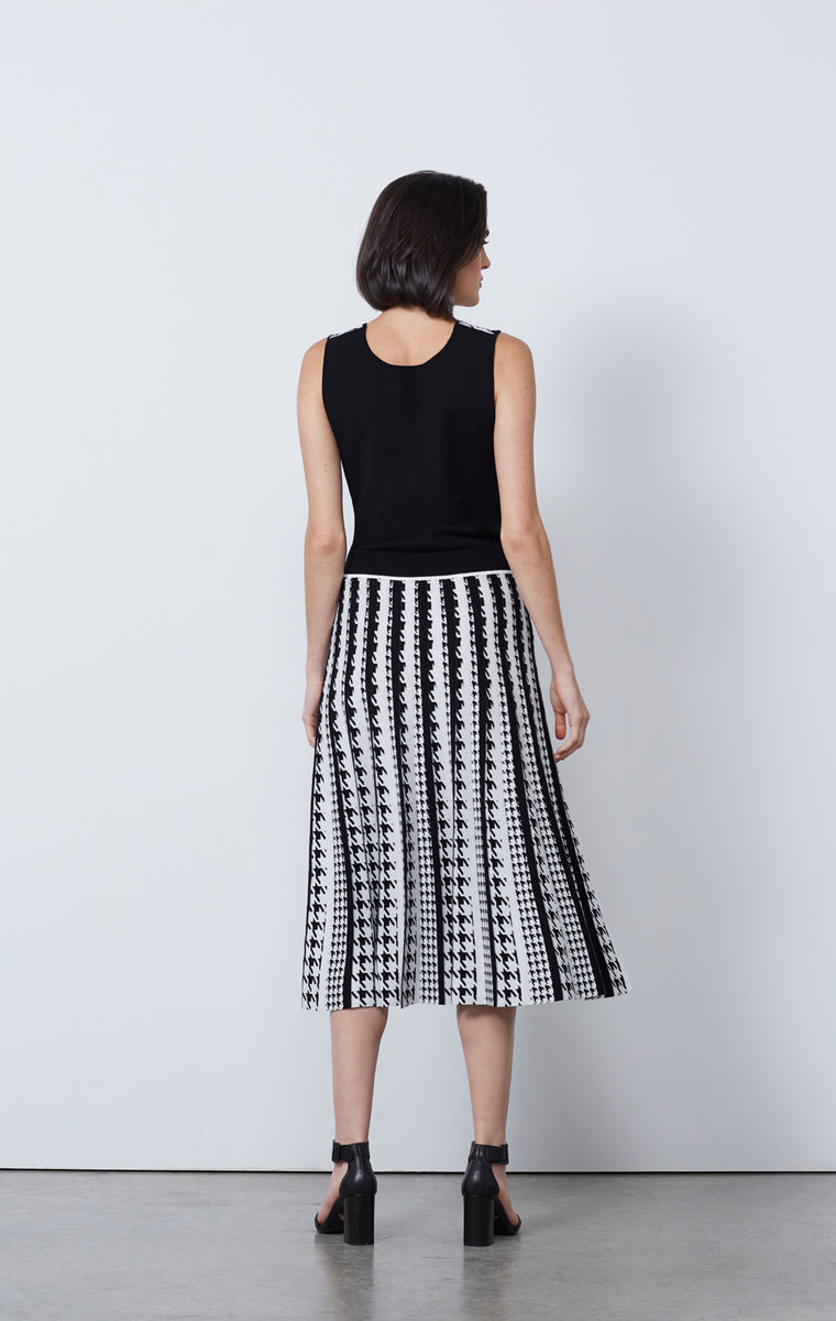 Shop Carlisle Collection - Anna Karina -Pleated Knit Jacquard Skirt ...