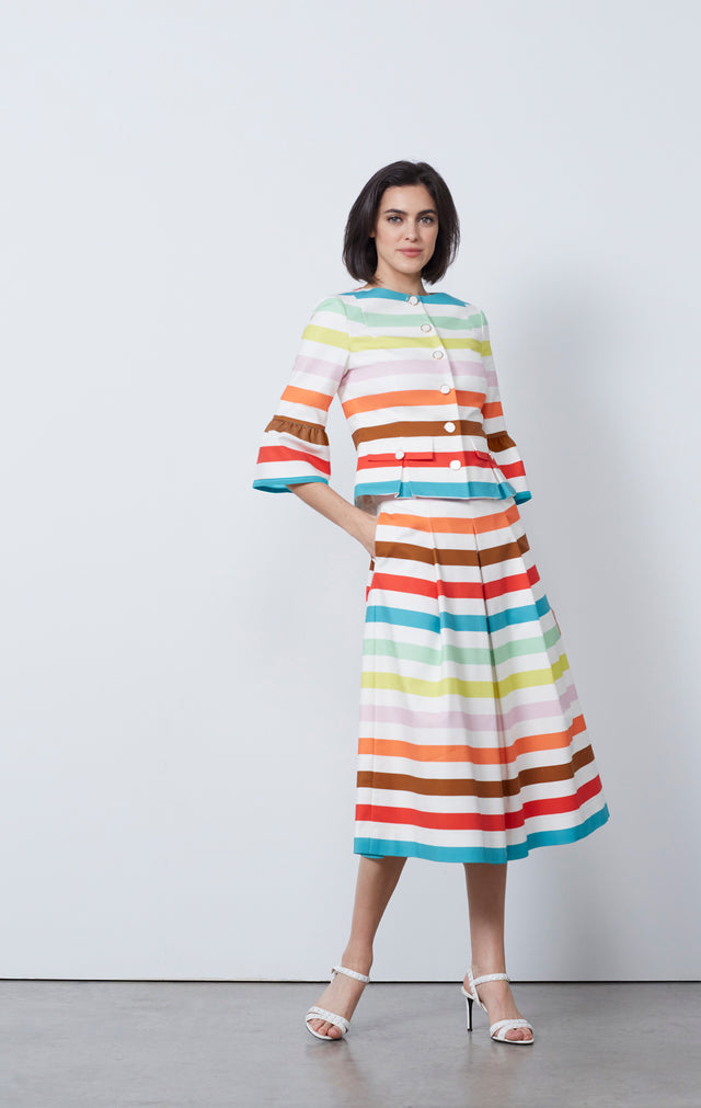 Picturesque - Striped Stretch Cotton Sateen Jacket - IMAGE