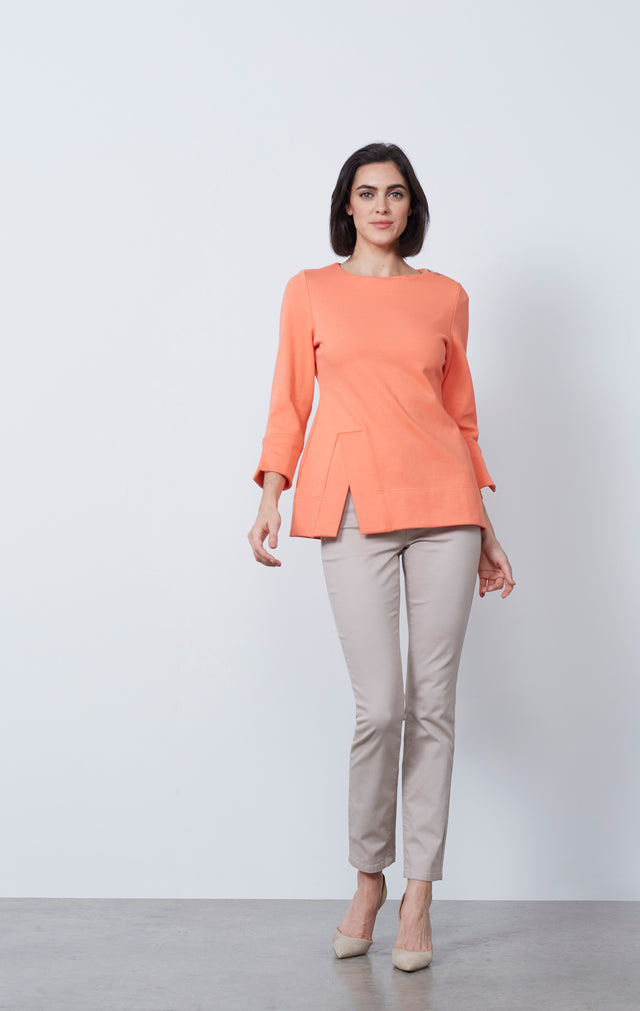 Orangery - Stretch Twill & Knit Pullover Top - IMAGE