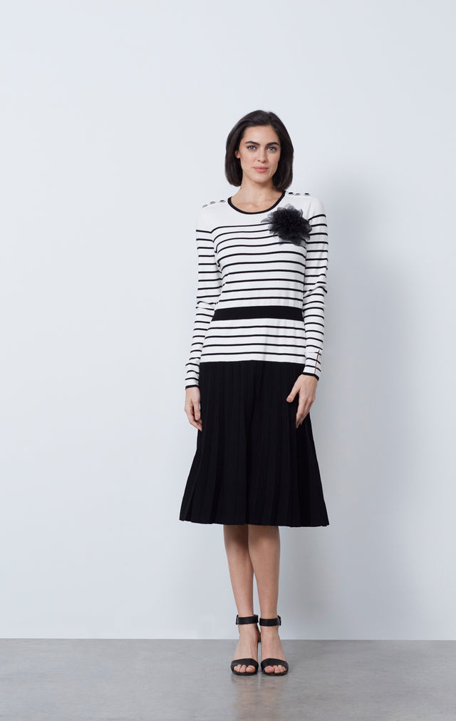 Breathless - Breton-Striped Knit Dress - IMAGE