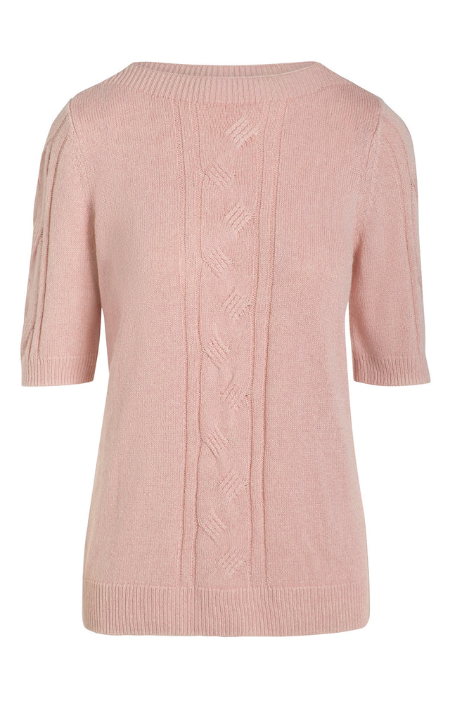 Primrose - Pink Silk Cable Knit Top