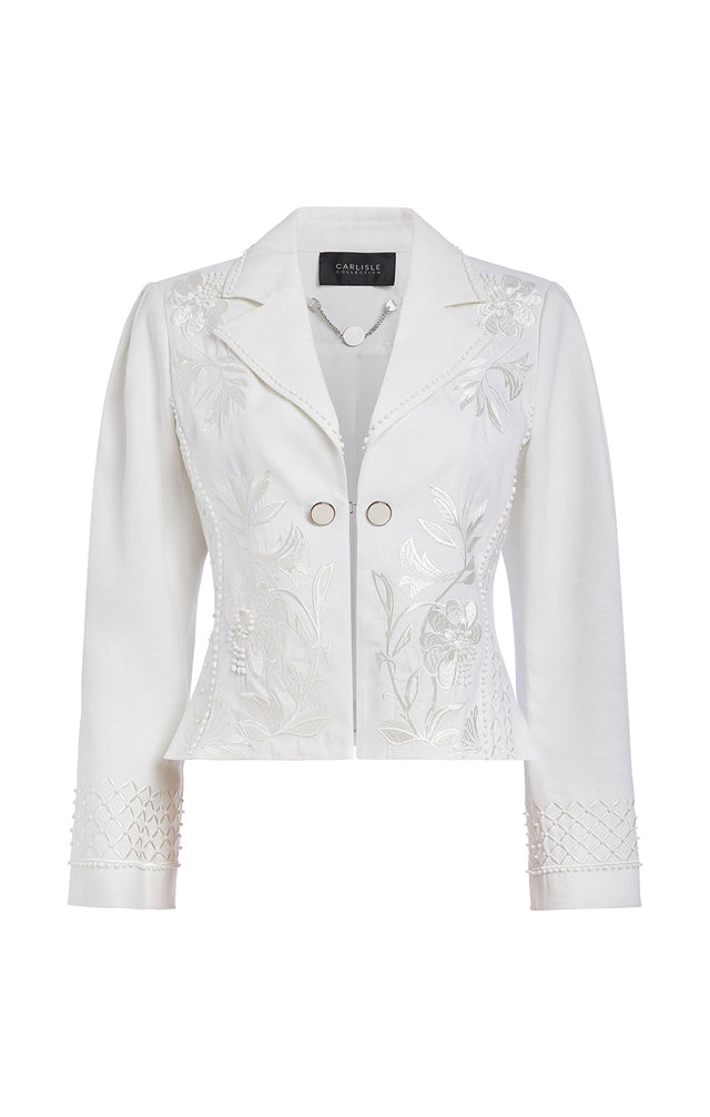 Immaculate - Embroidered Italian Linen Twill Jacket - Product Image