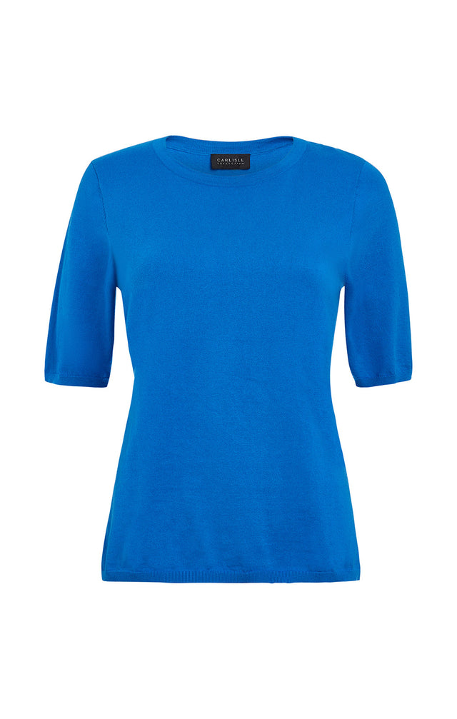 Paragon-Blu - Suvin-Cotton Pullover Knit Top - Product Image