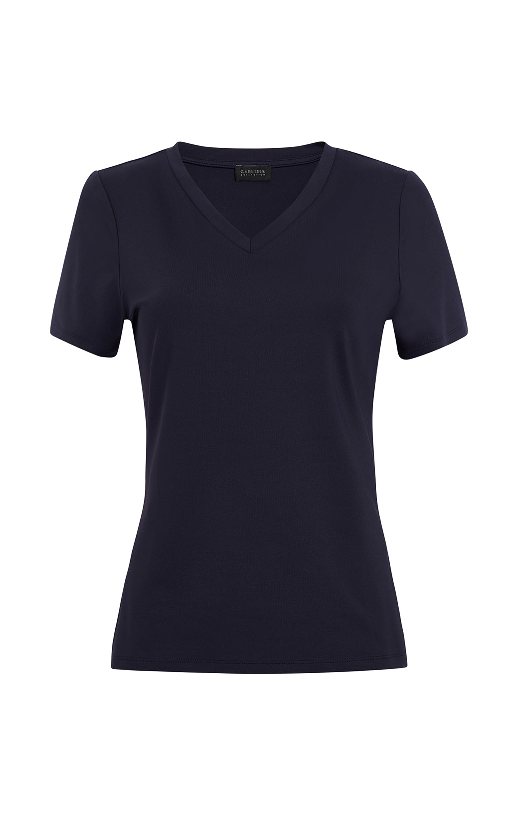 Paradigm-Blk - Fitted Black V-Neck Tee Shirt - Product Image