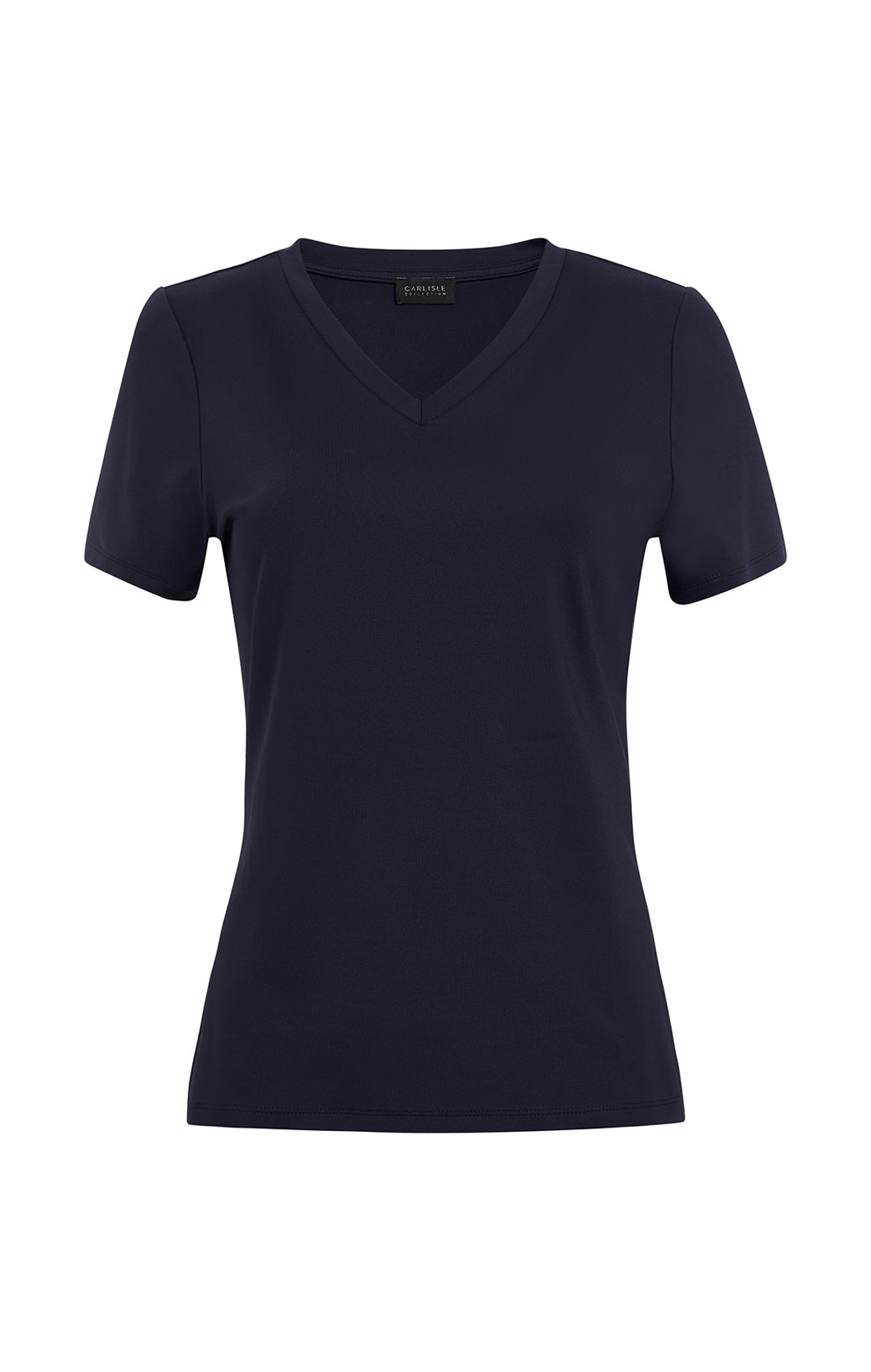 Paradigm-Ivr - Fitted Ivory V-Neck Tee Shirt - Product Image