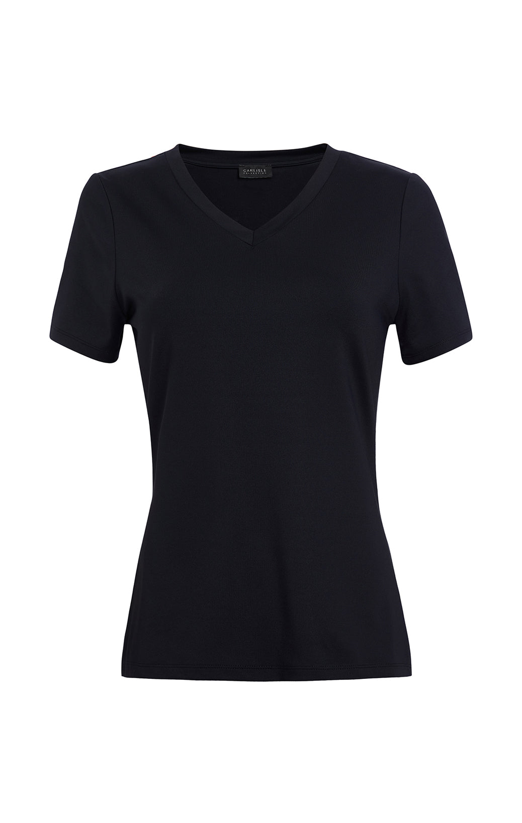 Paradigm-Wht - Fitted White V-Neck Tee Shirt - Product Image