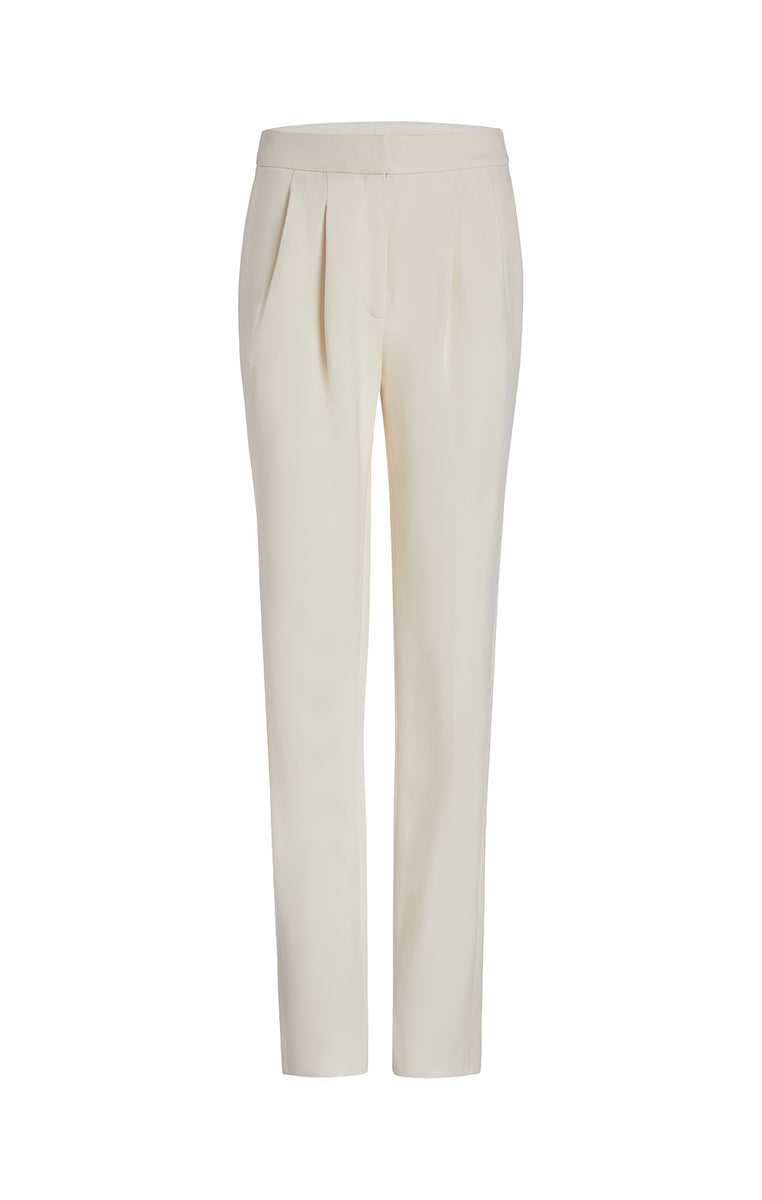 Shop Carlisle Collection - Cream -Italian Stretch-Crêpe Pants - Carlisle  Collection