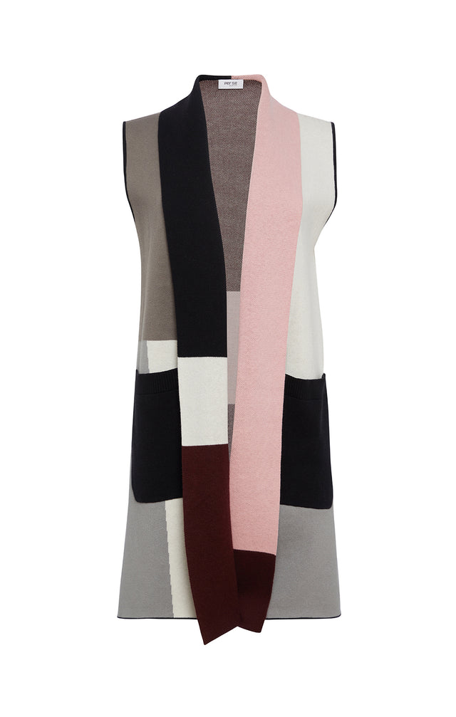 Cubism - Silk-Softened Colorblock Sweater Vest