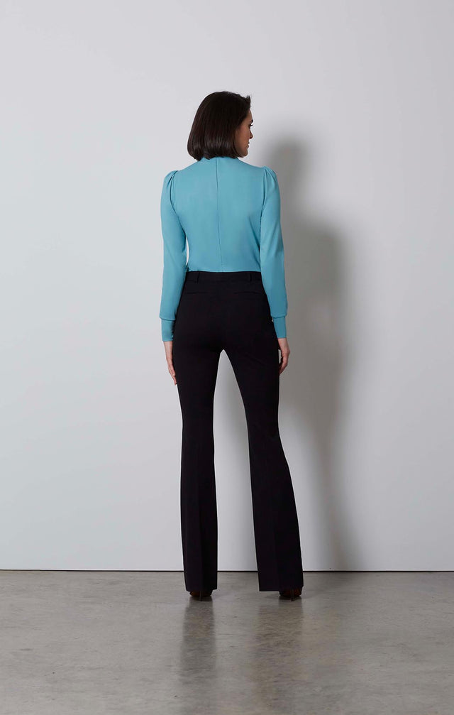 DOCENT-SLIT-FRONT BLACK PANTS-5-PT-1787-ON MODEL