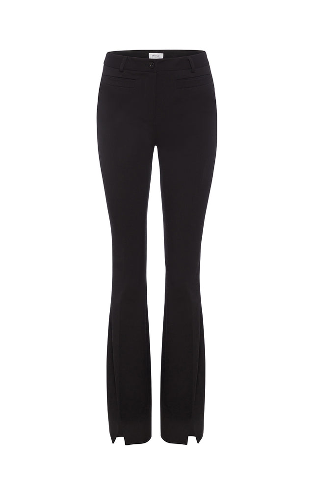 Docent - Slit-Front Black Pants