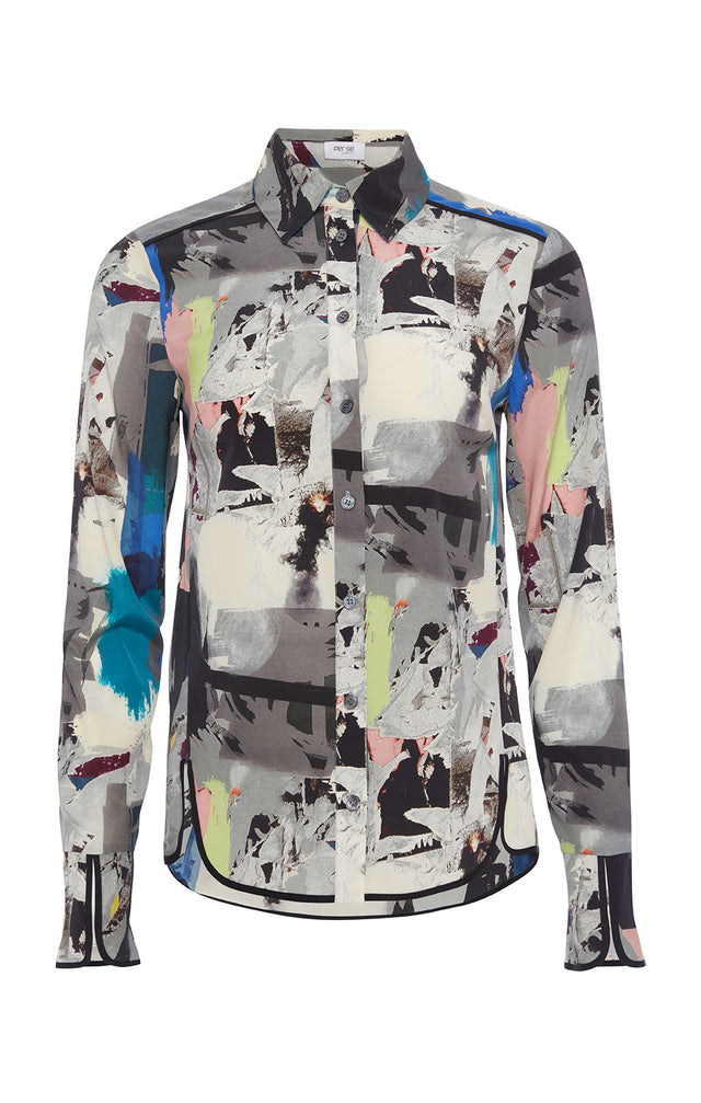 Expressionist - Art-Print Silk Crêpe Blouse