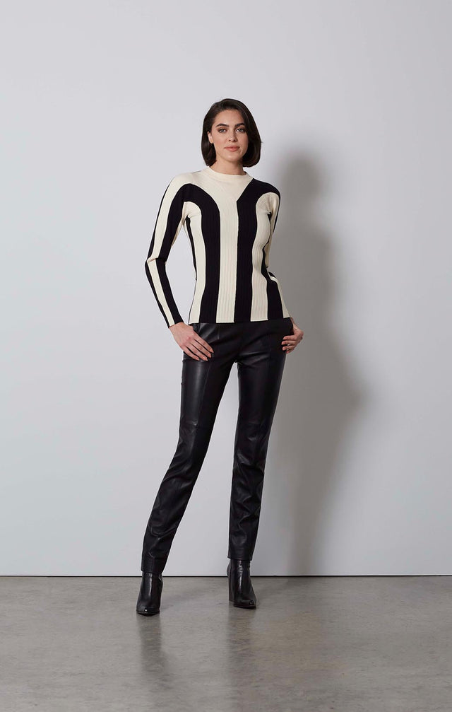 SOCIALITE-EUROPEAN BLACK LEATHER TROUSERS-5-PT-1728-ON MODEL