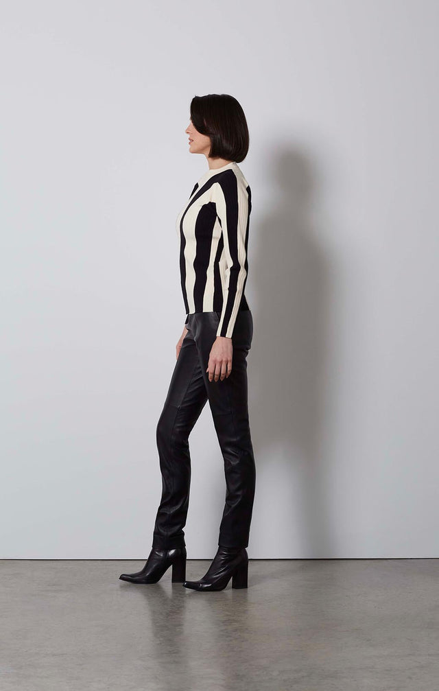 SOCIALITE-EUROPEAN BLACK LEATHER TROUSERS-5-PT-1728-ON MODEL