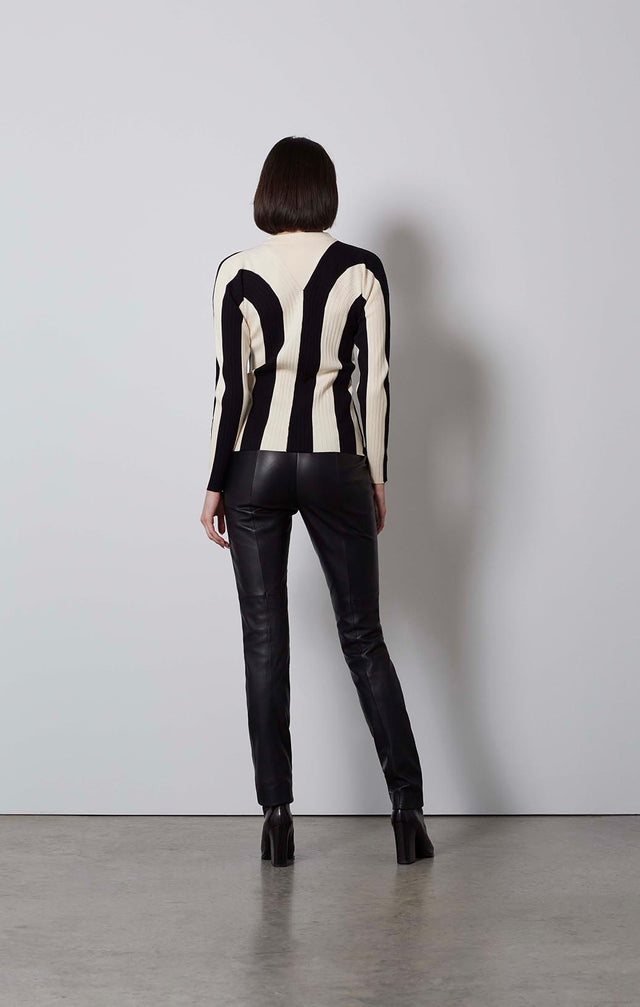 SOCIALITE-EUROPEAN BLACK LEATHER TROUSERS-5-PT-1728-ON MODEL
